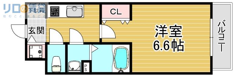 S-RESIDENCE上新庄BEAT(1K/4階)の間取り写真
