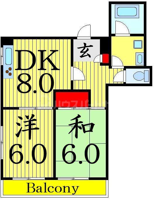 サンローズ(2DK/3階)の間取り写真