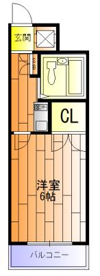 須磨第2マンション(1K/1階)の間取り写真