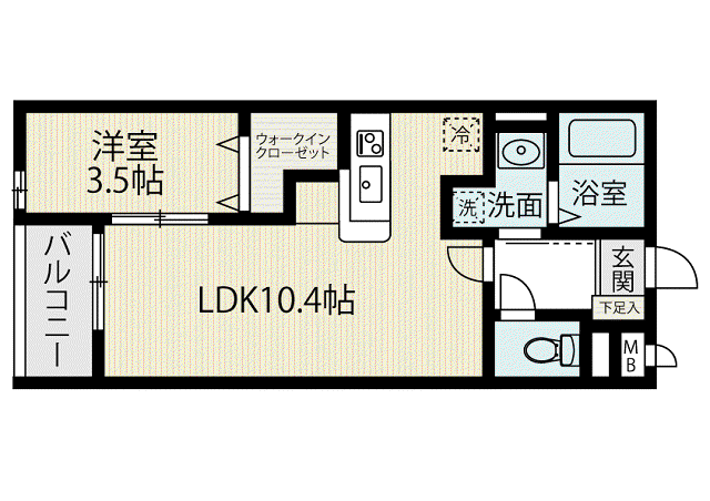 YS NISHIJIN(1LDK/3階)の間取り写真