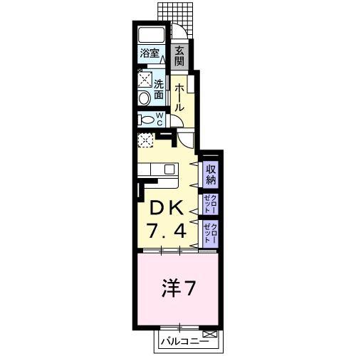 セレーサ(1DK/1階)の間取り写真