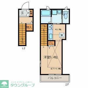 メゾンHANA赤堤II(1K/2階)の間取り写真