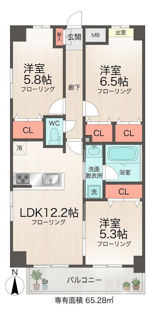 LA GRAN PRISMA(3LDK/3階)の間取り写真