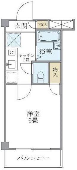 グリーンヒル(1K/2階)の間取り写真