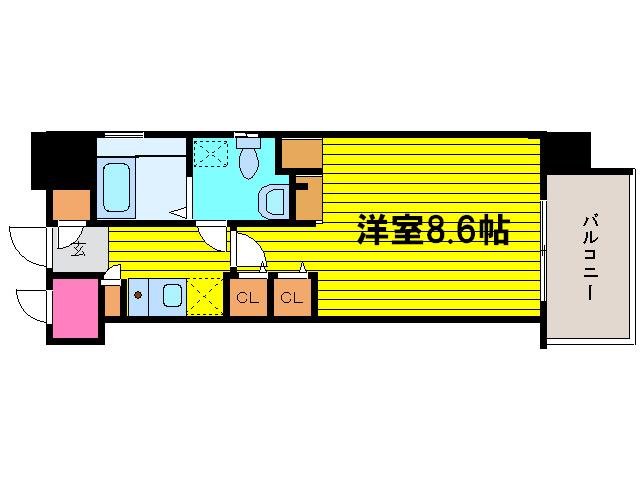 グラマシー京橋(1K/6階)の間取り写真