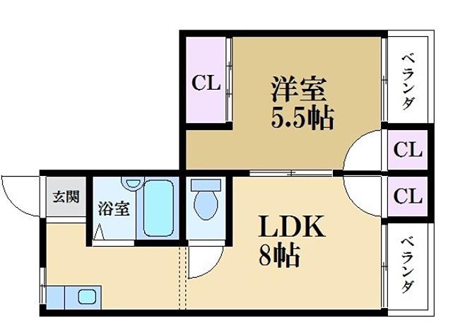シャトーレジデントPART1(1LDK/3階)の間取り写真