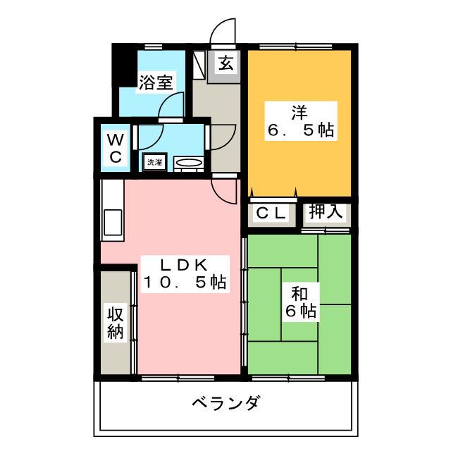 第3長住ハイツ(2LDK/2階)の間取り写真