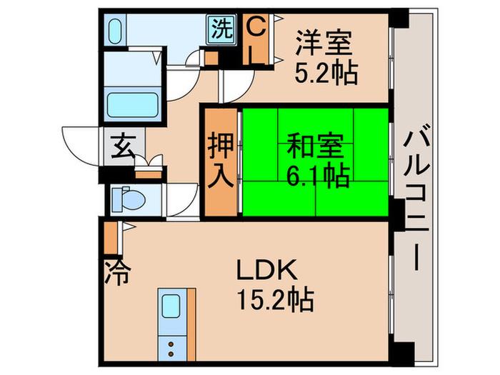 セルリアンホームズ勝どき(2LDK/20階)の間取り写真