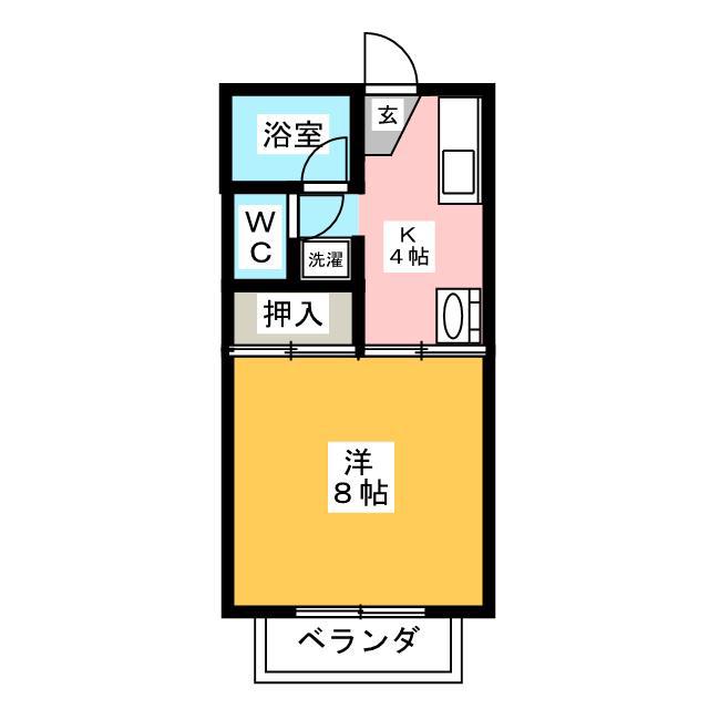栗真ハイマートエクセル A棟(1K/2階)の間取り写真