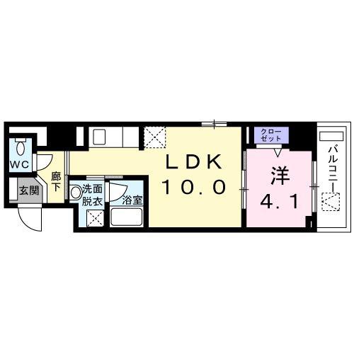 ケヤキグランデI(1LDK/6階)の間取り写真