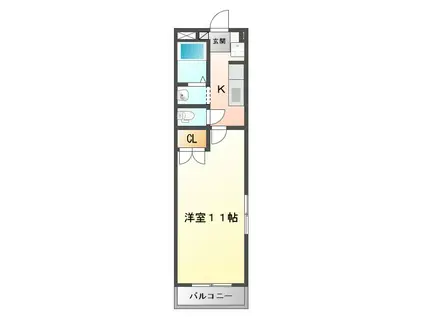 プチパレット(1K/1階)の間取り写真