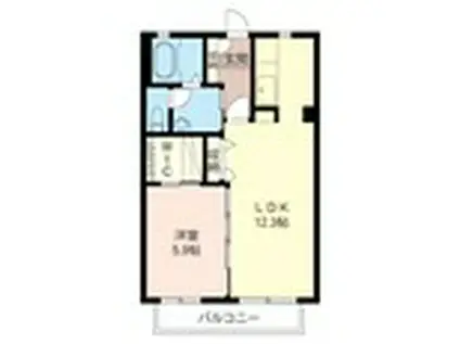 SOLEIL(1LDK/1階)の間取り写真