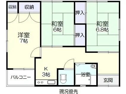高見ビル(3K/3階)の間取り写真