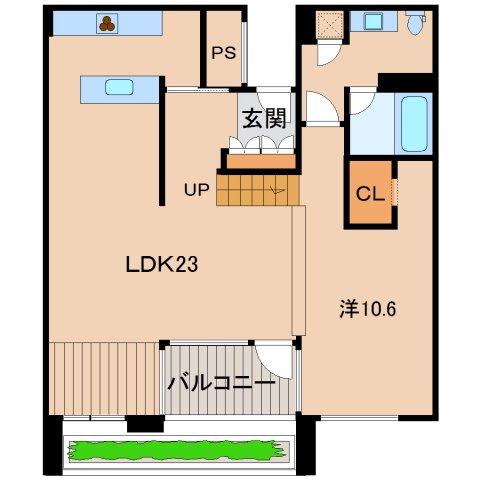 WAJIMA十番丁(1LDK/12階)の間取り写真