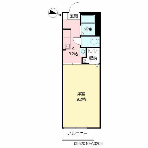 KIII(1K/2階)の間取り写真