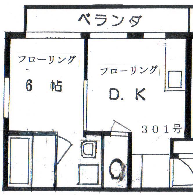 ウィステリア(1DK/3階)の間取り写真
