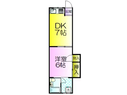 メゾン浜寺(1DK/3階)の間取り写真