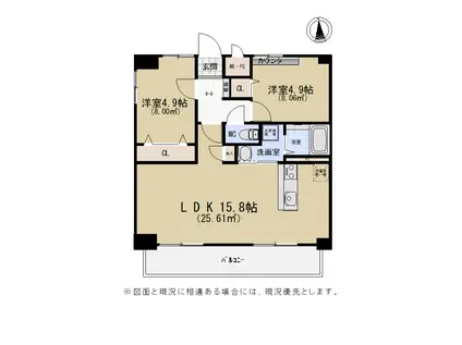 GTII 1001(2LDK/10階)の間取り写真