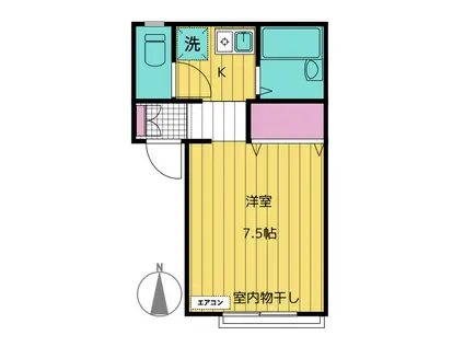 コーポSG(1K/2階)の間取り写真