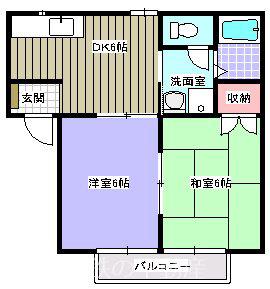 セルラヴィーヌ(2DK/2階)の間取り写真