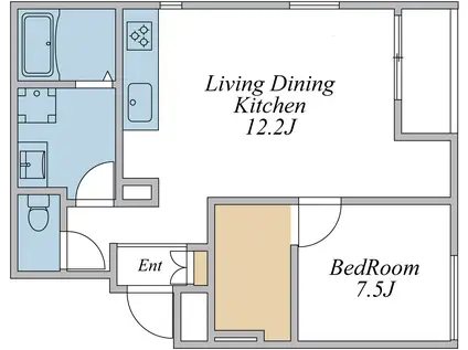 エクセルシオール新宿河田町(1LDK/2階)の間取り写真