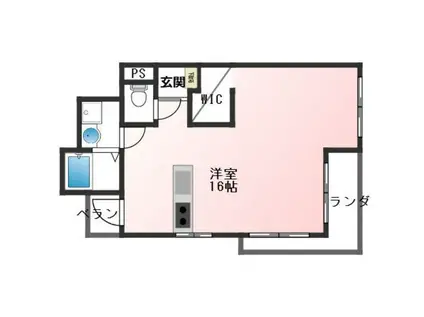 センハウスA(ワンルーム/4階)の間取り写真