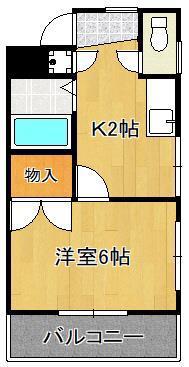 シャトレ千防(1K/3階)の間取り写真