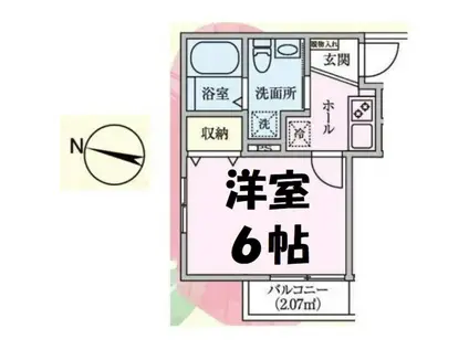 ウエストハイム備後西(1K/1階)の間取り写真