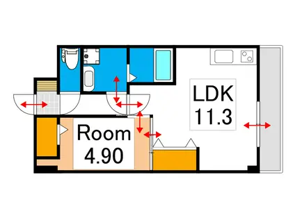 メゾンドW(1LDK/2階)の間取り写真