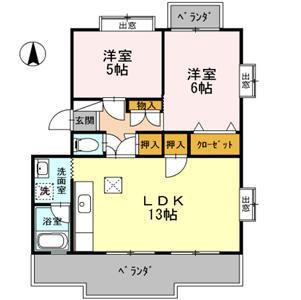ピュアハイツ(2LDK/1階)の間取り写真