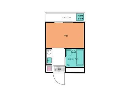 エメラルドハイツ中里(ワンルーム/3階)の間取り写真