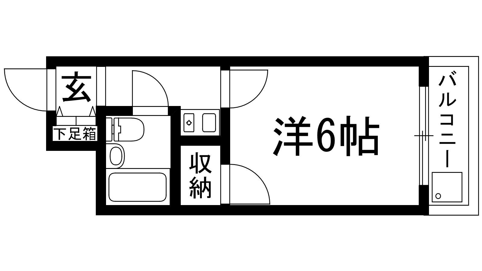 ビスタ川西(1K/1階)の間取り写真