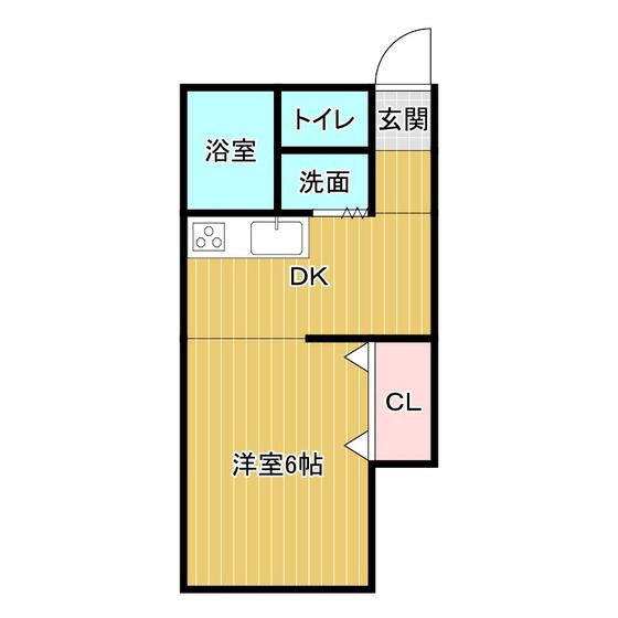 ハイライフ中津 B棟(ワンルーム/3階)の間取り写真