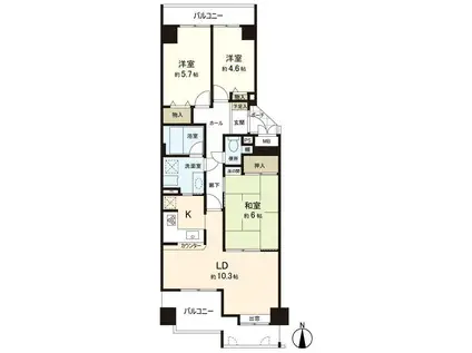 ヒューマンズプラザ青崎(3LDK/2階)の間取り写真