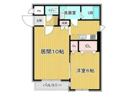 リベア的場(1LDK/2階)の間取り写真