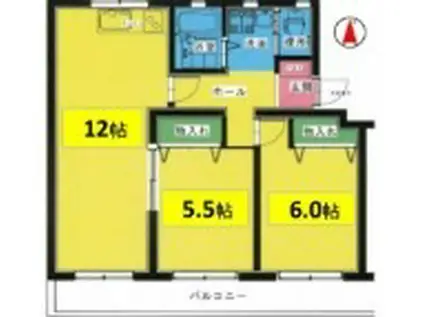 コーポラス瀬古(2LDK/1階)の間取り写真