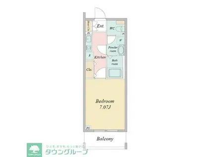 HF草加レジデンス (1K/1階)の間取り写真