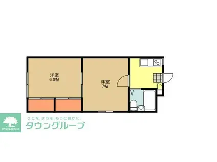 戸塚ハイツ(2K/3階)の間取り写真