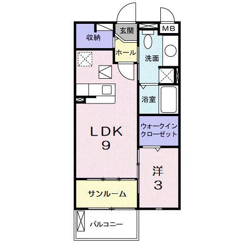 NEW-WIN(1LDK/1階)の間取り写真