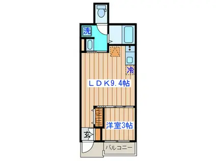 ベルリード泉中央(1LDK/1階)の間取り写真