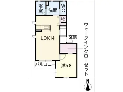 マーベラス ヴィラ(1LDK/1階)の間取り写真