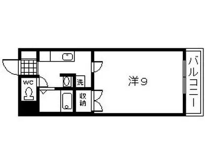 ノイベルグ(1K/3階)の間取り写真
