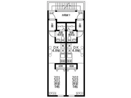 ラティス(1K/3階)の間取り写真