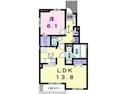 GREEN ALLEY C(1LDK/1階)の間取り写真