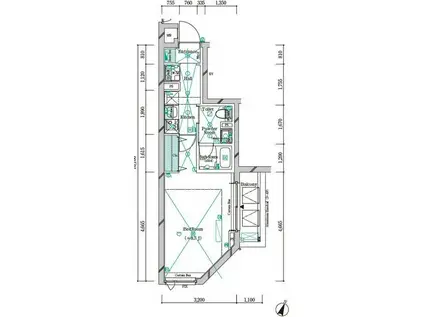ガリシア中野新橋(1K/4階)の間取り写真