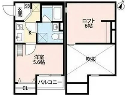 A・S・K STATION IIIアスク ステー(1K/2階)の間取り写真