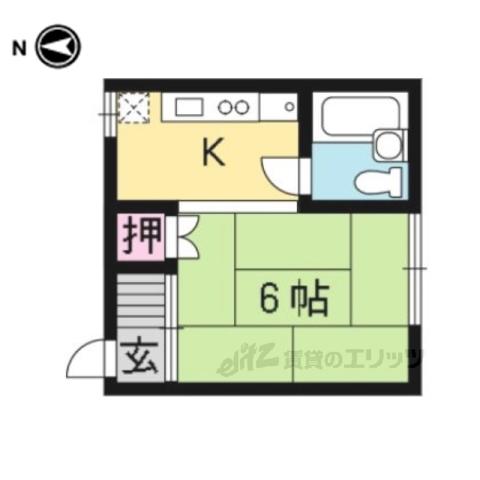 コーポアリス(1K/1階)の間取り写真