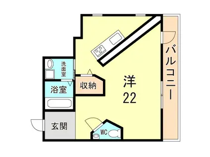 DEAR HOUSE(ワンルーム/3階)の間取り写真