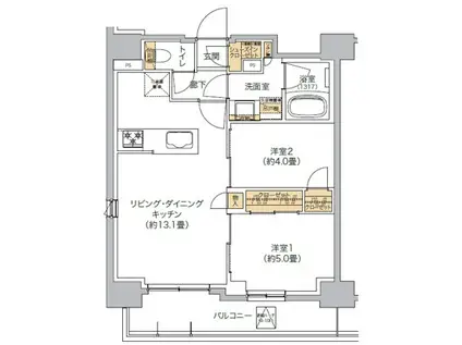リビオメゾン西麻布(2LDK/8階)の間取り写真