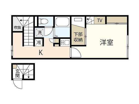 レオパレス行友(1K/2階)の間取り写真